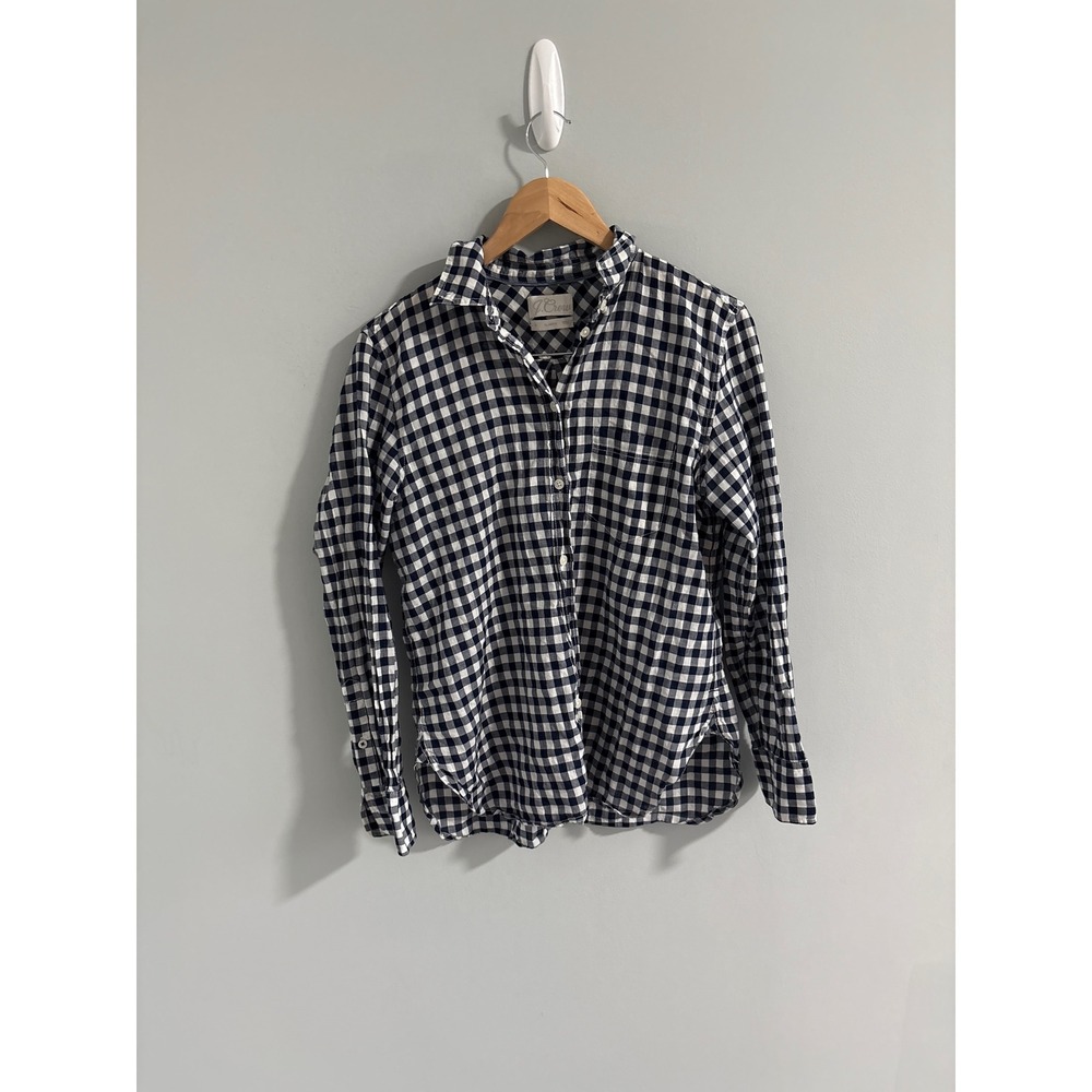 J.Crew Classic Fit‎ Gingham Button Down Shirt Size 8